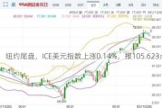 纽约尾盘，ICE美元指数上涨0.14%，报105.623点