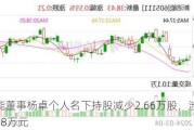 新洁能董事杨卓个人名下持股减少2.66万股，涉及金额112.78万元