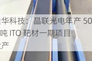 隆华科技：晶联光电年产 500 吨 ITO 靶材一期项目投产