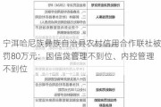 宁洱哈尼族彝族自治县农村信用合作联社被罚80万元：因信贷管理不到位、内控管理不到位