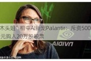 “木头姐”相中AI新宠Palantir：斥资500万美元购入20万股股票