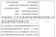 华海诚科:江苏华海诚科新材料股份有限公司股东减持股份结果公告