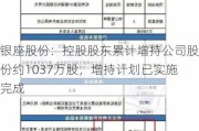 银座股份：控股股东累计增持公司股份约1037万股，增持计划已实施完成