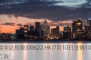 威华达控股(00622.HK)7月10日注销102.6万股