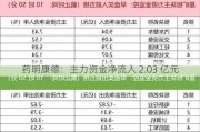 药明康德：主力资金净流入 2.03 亿元