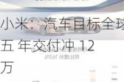 小米：汽车目标全球前五 年交付冲 12 万