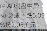 巴西布拉德斯科银行(prefer share ADS)盘中异动 急速下跌5.09%报2.05美元