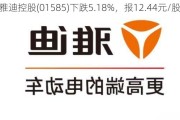 雅迪控股(01585)下跌5.18%，报12.44元/股