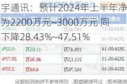 通宇通讯：预计2024年上半年净利润为2200万元~3000万元 同比下降28.43%~47.51%