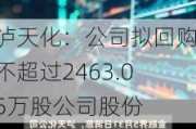 泸天化：公司拟回购不超过2463.05万股公司股份