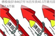 德视佳(01846)7月16日斥资40.3万港元回购7.6万股