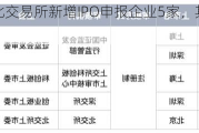 上周沪深北***新增IPO申报企业5家，其中上交所科创板1家