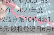 丰原药业(000153.SZ)：2023年度权益分派10转4派1.5元 股权登记日6月6日