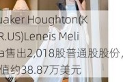 Quaker Houghton(KWR.US)Leneis Melissa售出2,018股普通股股份，价值约38.87万美元