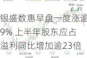 银盛数惠早盘一度涨逾9% 上半年股东应占溢利同比增加逾23倍