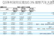 Q3净利润同比增加0.3% 理想汽车大跌超12%