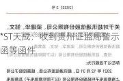 *ST天成：收到贵州证监局警示函等函件