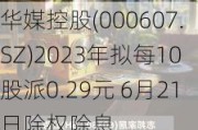 华媒控股(000607.SZ)2023年拟每10股派0.29元 6月21日除权除息