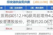 远大医药(00512.HK)获周超增持4.25万股普通股股份，价值约20.06万港元