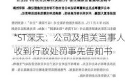 *ST深天：公司及相关当事人收到行政处罚事先告知书