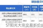 ST阳光大宗交易折价成交44.40万股