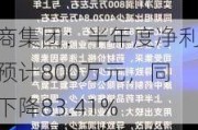 汉商集团：半年度净利润预计800万元，同比下降83.41%