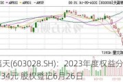 赛福天(603028.SH)：2023年度权益分派10派0.34元 股权登记6月26日