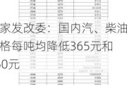 国家发改委：国内汽、柴油价格每吨均降低365元和350元