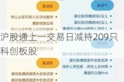 沪股通上一交易日减持209只科创板股