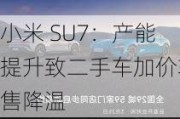 小米 SU7：产能提升致二手车加价转售降温