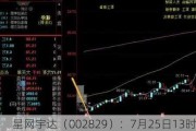 星网宇达（002829）：7月25日13时07分触及涨停板