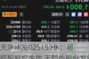 天津建发02515.HK：超额配股权失效 无额外股份发行