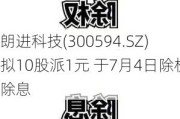 朗进科技(300594.SZ)拟10股派1元 于7月4日除权除息