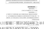 本川智能：预计2024年上半年净利润为1400万元~2000万元，同比增长9.08%~55.83%