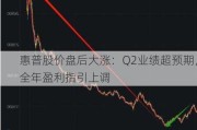 惠普股价盘后大涨：Q2业绩超预期，全年盈利指引上调