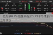 收评：恒指跌0.1% 恒生科指涨0.3%半导体股齐涨、铜业股低迷