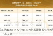 中国东航(600115.SH)约11.39亿股限售股将于7月12日上市流通