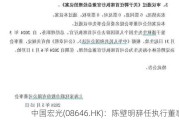 中国宏光(08646.HK)：陈壁明辞任执行董事