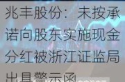 兆丰股份：未按承诺向股东实施现金分红被浙江证监局出具警示函