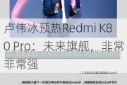 卢伟冰预热Redmi K80 Pro：未来旗舰，非常非常强