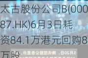 太古股份公司B(00087.HK)6月3日耗资84.1万港元回购8万股