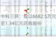 中科三环：拟以6682.5万元至1.34亿元回购股份