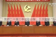 党的二十届三中全会公报，三次提到“金融”！