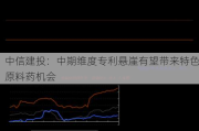 中信建投：中期维度专利悬崖有望带来特色原料药机会