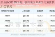 苏豪弘业(600128.SH)：收到法国RIVE公司清算款共计216.11万欧元