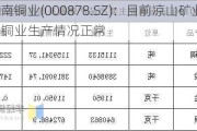 云南铜业(000878.SZ)：目前凉山矿业、秘鲁铜业生产情况正常