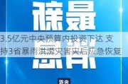 3.5亿元中央预算内投资下达 支持3省暴雨洪涝灾害灾后应急恢复