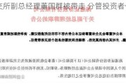 上交所副总经理董国群被带走 分管投资者保护