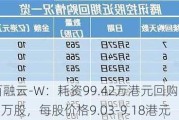 百融云-W：耗资99.42万港元回购10.9万股，每股价格9.03-9.18港元