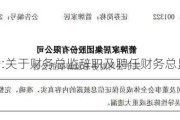 华斯股份:关于财务总监辞职及聘任财务总监的公告